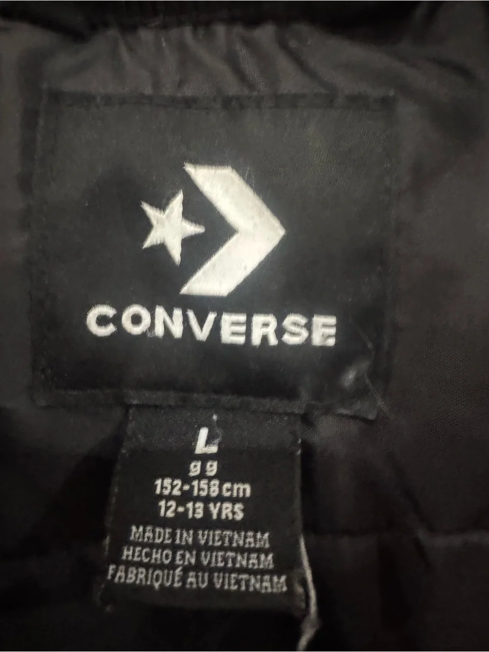 Converse Black Bomber Jacket with Chest Star Patch